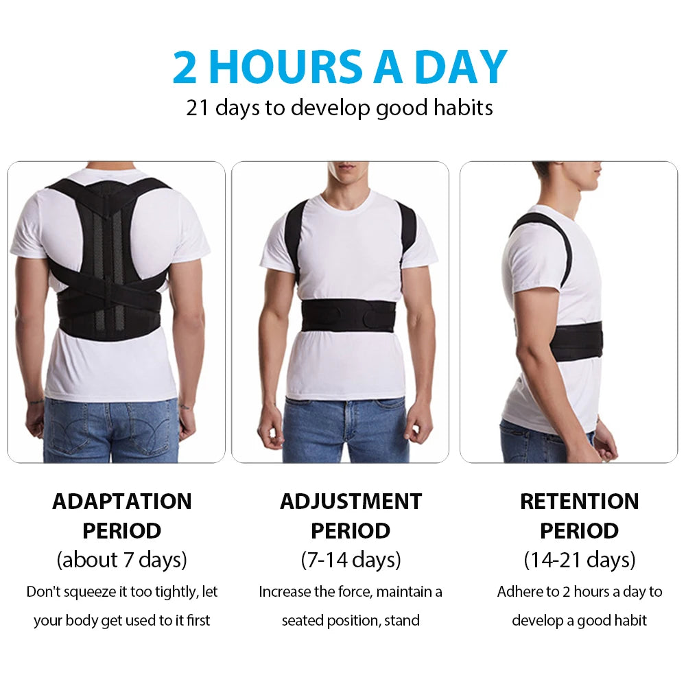 Back Brace Posture Corrector for Women & Men, Adjustable Back Lumbar Support