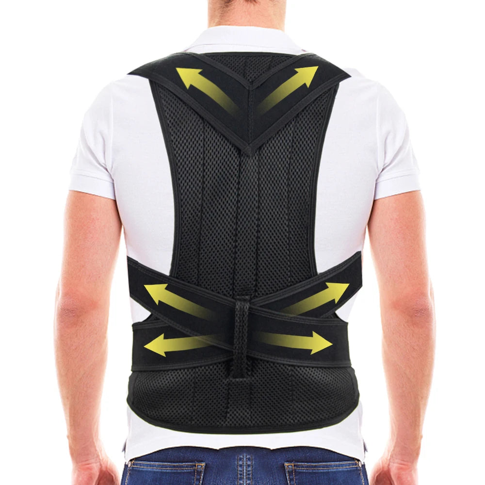 Back Brace Posture Corrector for Women & Men, Adjustable Back Lumbar Support