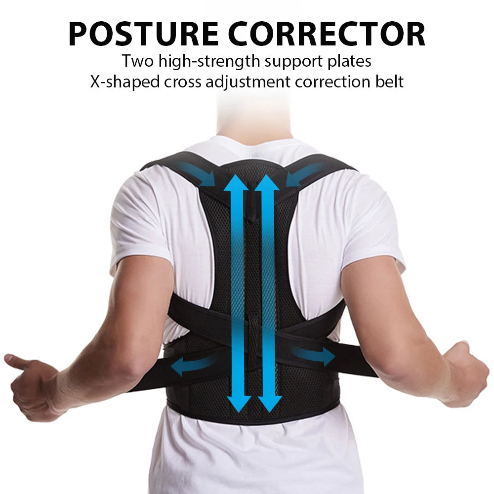 Back Brace Posture Corrector for Women & Men, Adjustable Back Lumbar Support